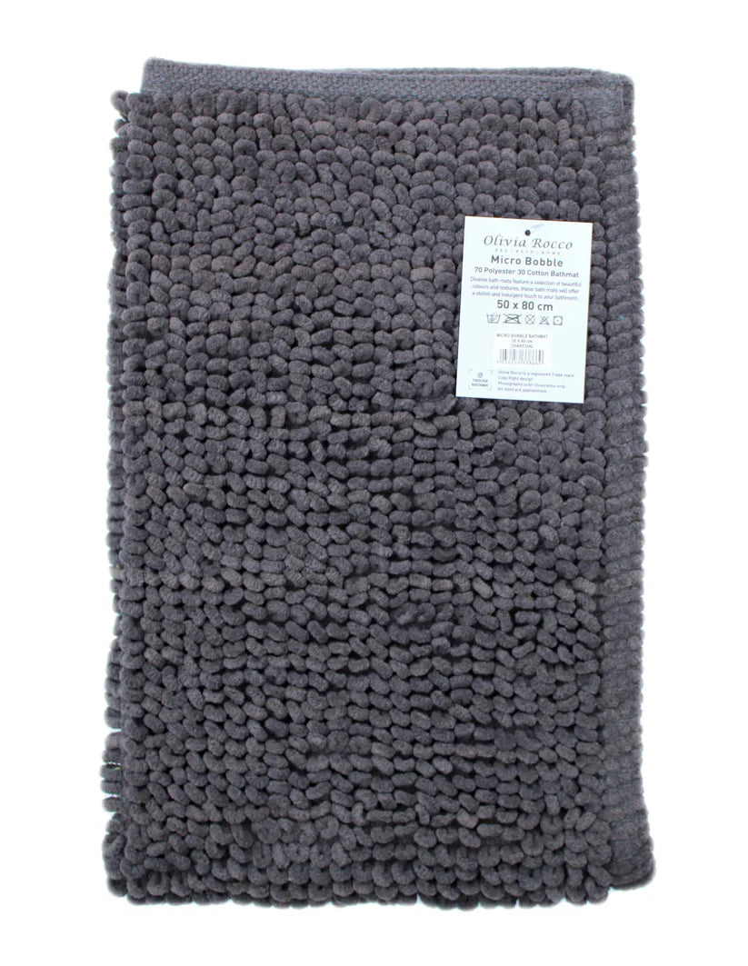 Pebbles Micro Bobble Eco-Friendly Pure Indian Cotton Hand-Woven Bath Mat