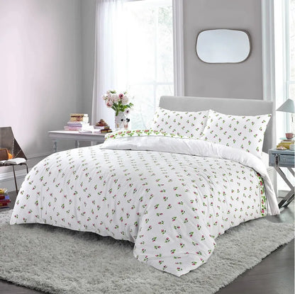 Rosebud Flannelette Soft Cosy Duvet Cover Set 4 Colours
