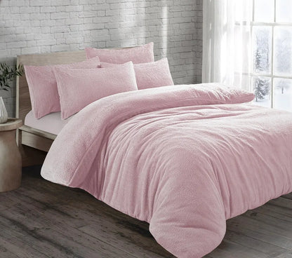 Teddy Fleece Duvet Cover Quilt Bedding Set with Pillow Case Warm & Cosy
