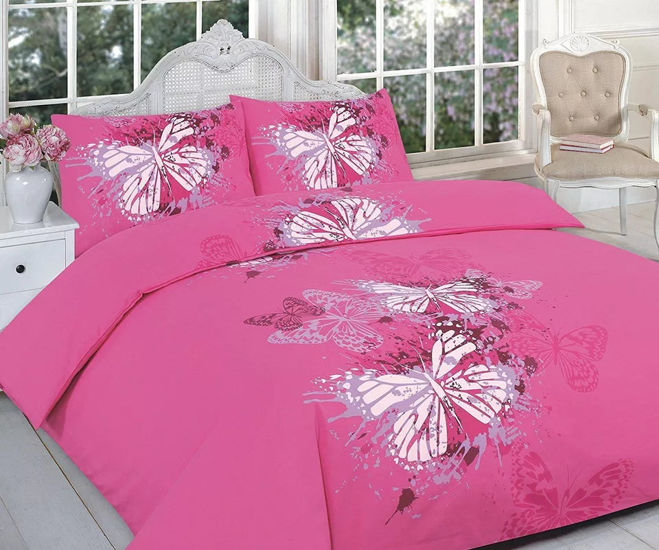 Butterfly Printed Duvet Cover Set 3 Colours