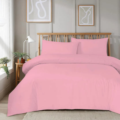 Plain Dye Luxurious Super Soft Duvet Set with Zipper Closure Easy Care Bed Linen