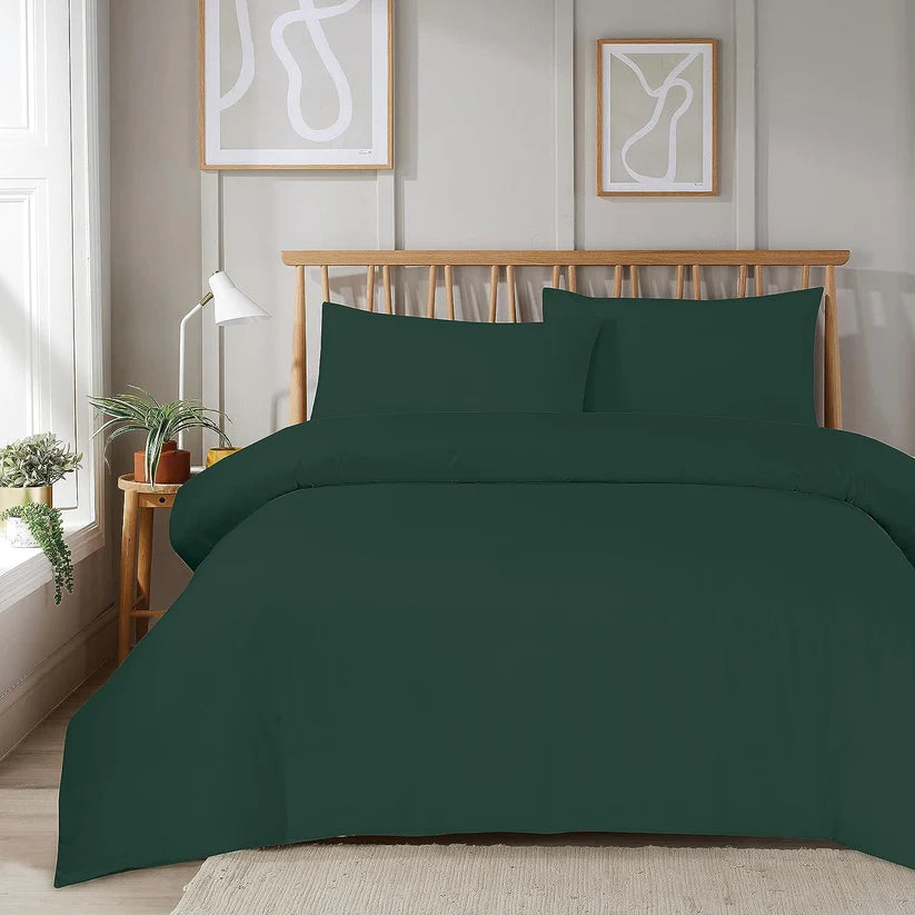 Plain Dye Luxurious Super Soft Duvet Set with Zipper Closure Easy Care Bed Linen