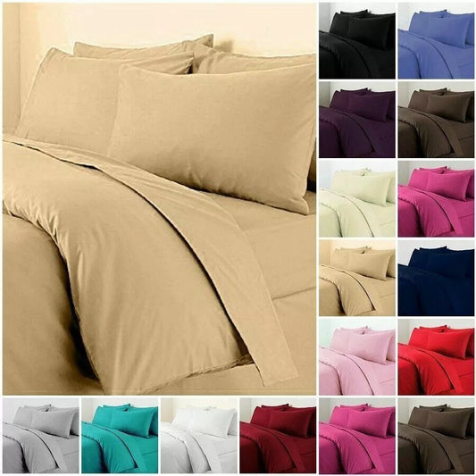 Easy Care Plain Duvet Quilt Cover with Pillow Case 22 Colours