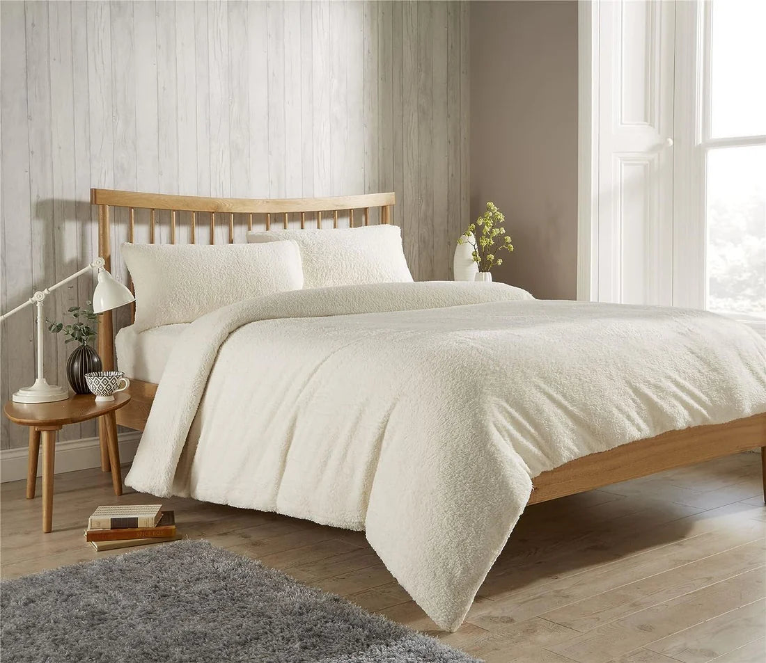 Plush Super Soft Teddy Fleece Duvet Cover Set for Winter Nights and Ultimate Comfort