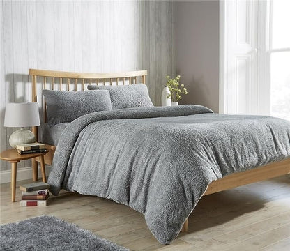Plush Super Soft Teddy Fleece Duvet Cover Set for Winter Nights and Ultimate Comfort