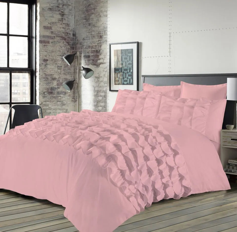 Priscilla Duvet Cover Set Frill All Sizes 3 Colours