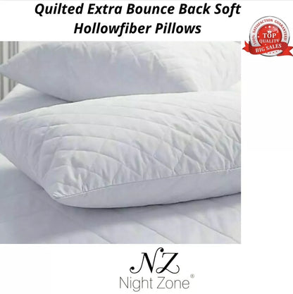 Quilted Pillows Hollow Fiber Filled Premium Hotel Quality Bounce Back Pillows