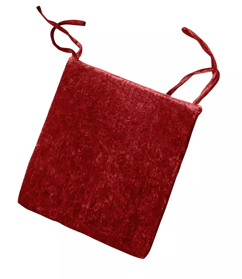 Crushed Velvet Foam Filled Seat Pad Chair Cushions With Ties Chair Pads Size