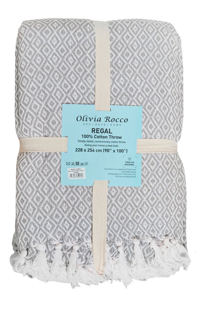 Regal Handwoven Pure Cotton Throw Blanket with Diamond Geometric Pattern