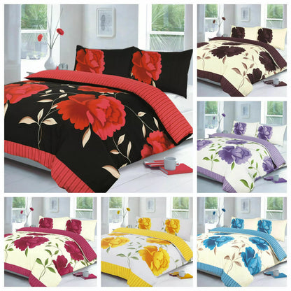 Rosaleen Duvet Cover Set Floral Reversible Bedding Set With Pillow Case All Size
