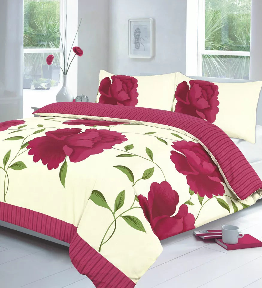 Rosaleen Duvet Cover Set Floral Reversible Bedding Set With Pillow Case All Size