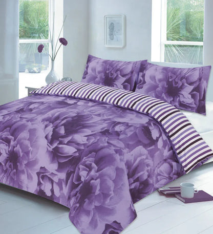 PRINTED DUVET COVER SET POLY COTTON QUILT BEDDING BEDROOM SETS DOUBLE KING SIZE