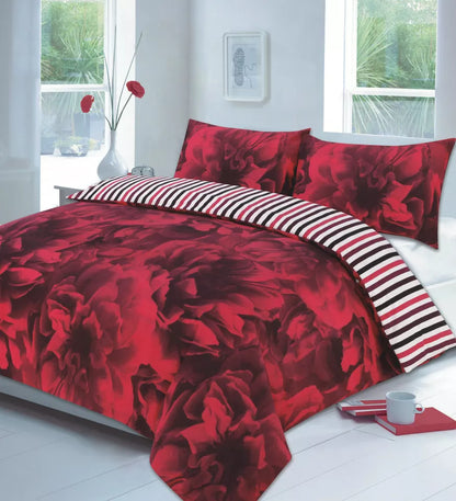PRINTED DUVET COVER SET POLY COTTON QUILT BEDDING BEDROOM SETS DOUBLE KING SIZE