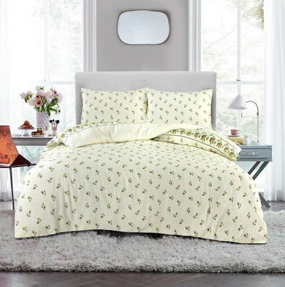 Flannelette 100% Brushed Cotton Duvet Quilt Cover Set All Sizes