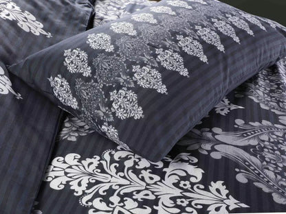 Duvet Cover Set Printed Floral Reversible Stripe Tanya Quilt Cover Bedding Set