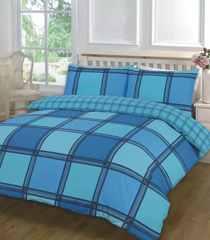 LOGAN Tartan Check DUVET COVER & Pillowcases Reversible Quilt Cover Bedding sets
