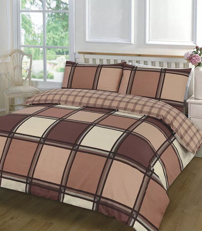 LOGAN Tartan Check DUVET COVER & Pillowcases Reversible Quilt Cover Bedding sets