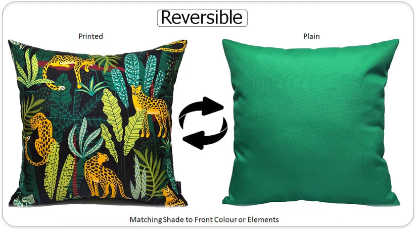 Safari Outdoor Waterproof Cushions 43x43cm Premium Comfort Durable Hollow-Fibre Filled Water-Resistant Stylish Decor for Patio Garden Beach Travel