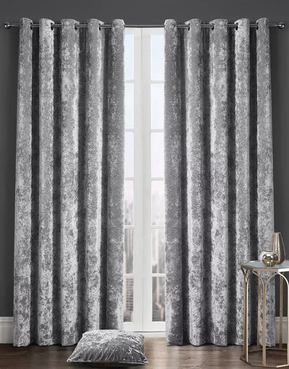 Premium Crushed Velvet Curtains – Fully Lined Pair 4 Colours