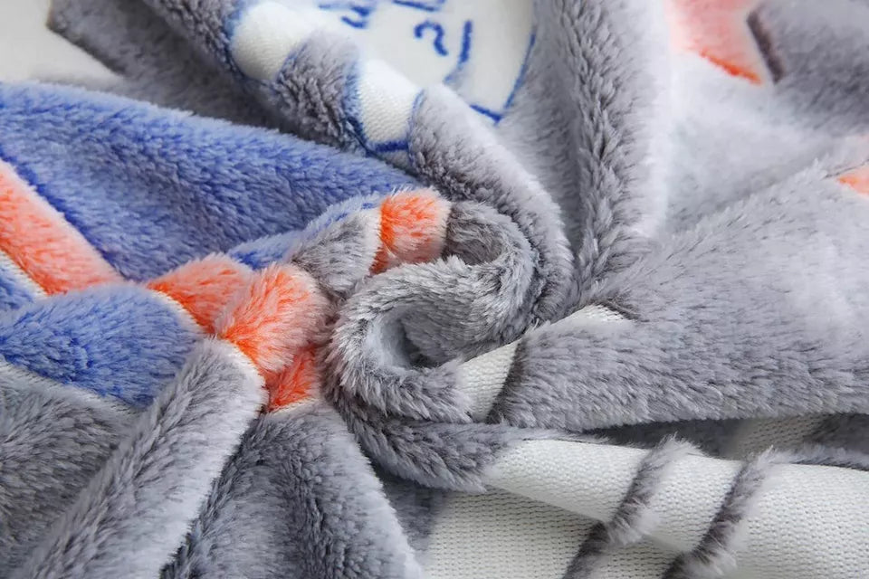 Glow In The Dark Throw Space Fleece Kids Fluffy Cosy Bedroom Spaceships Blanket