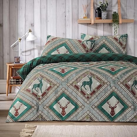 Stag Printed Reversible Polycotton Duvet Cover Set