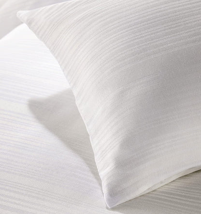Stripe Jacquard Reversible Cotton Blend Duvet Cover Set
