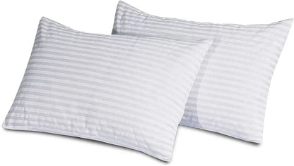 Jumbo Stripe Pillows Hollow Fiber Filled Hotel Quality Bounce Back Pillows