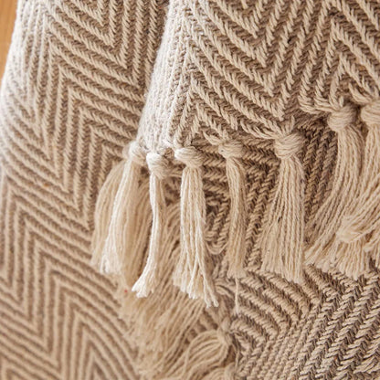 Tangier Super Soft Recycled Cotton Throw Blanket with Decorative Tassels Lightweight Cosy for Sofa Bed Chair Stylish Eco-Friendly