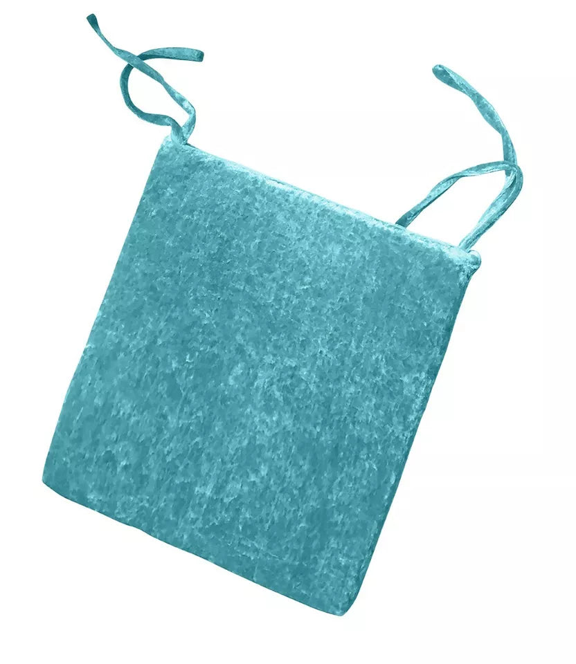 Crushed Velvet Foam Filled Seat Pad Chair Cushions With Ties Chair Pads Size