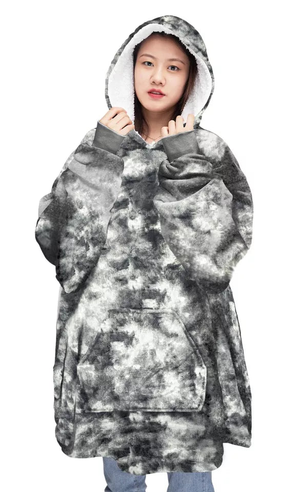Oversized HOODIE HOODED Blanket Plush SHERPA TEDDY Fleece Sweatshirt With Pocket