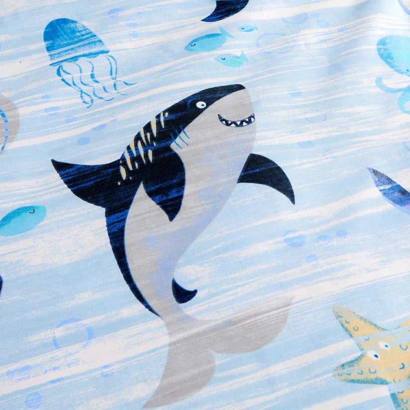 Underwater Sharks and Whales Kids Duvet Cover Set