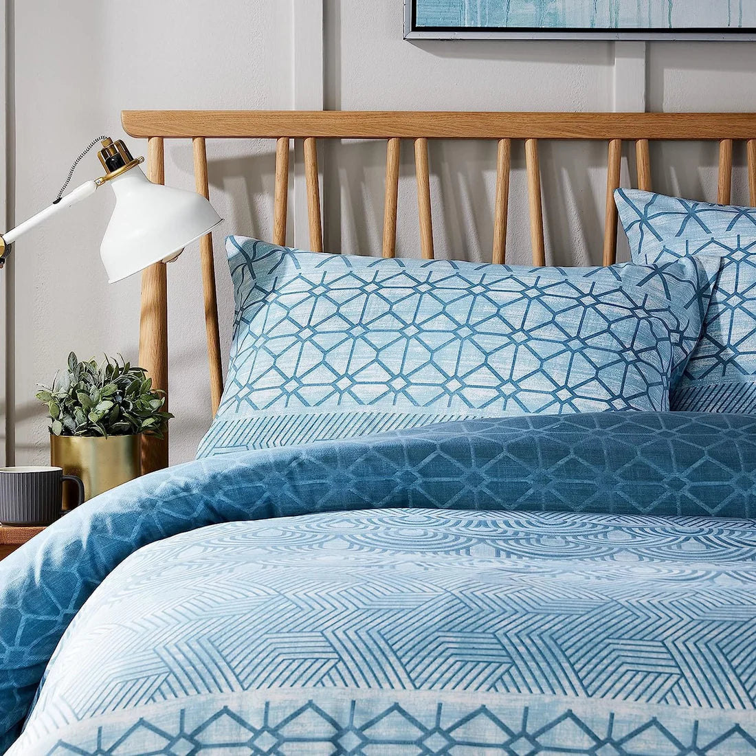 Versailles Teal Elegant Printed Duvet Cover Set Reversible Quilted Bedding
