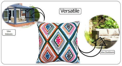 Vibrant Meze Outdoor Waterproof Garden Bench Patio and Indoor Cushions
