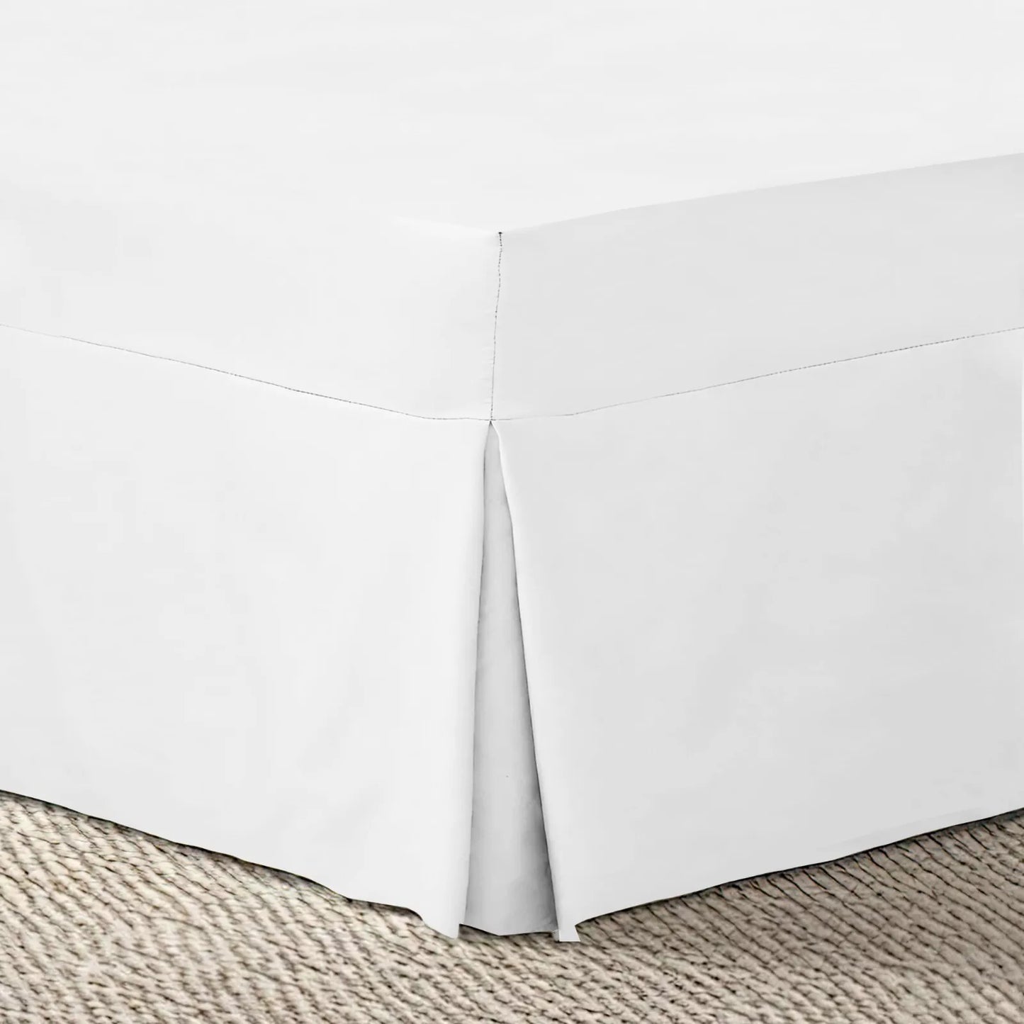 Luxury Percale Pleated Valance Fitted Sheet Non Iron 180 Thread Count Percale